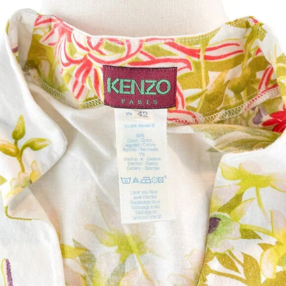 Kenzo Tropical Plant Print Sleeveless High Collar Tank - Picture 6 of 6